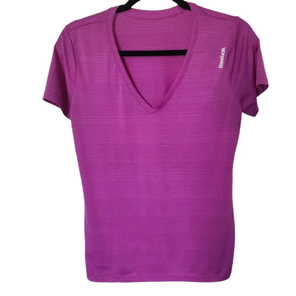 Reebok Womens Activewear Short Sleeve V-Neck Top *no size tag